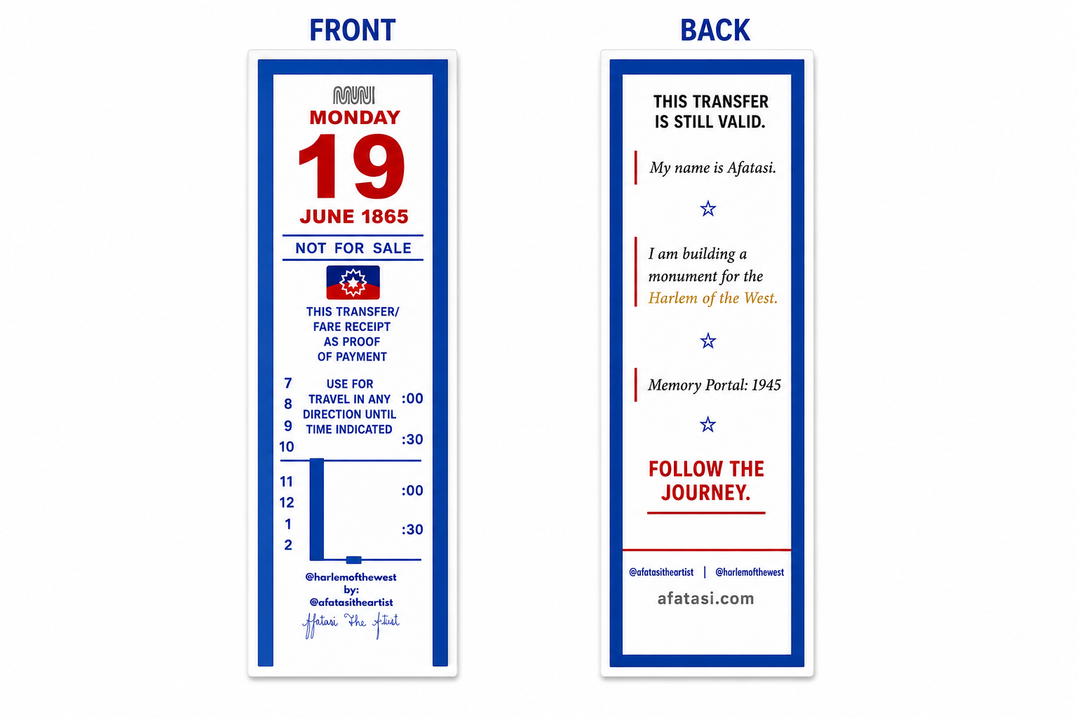 Juneteenth Transfer T-Shirt w/Bookmark — Harlem of the West (Limited Edition)